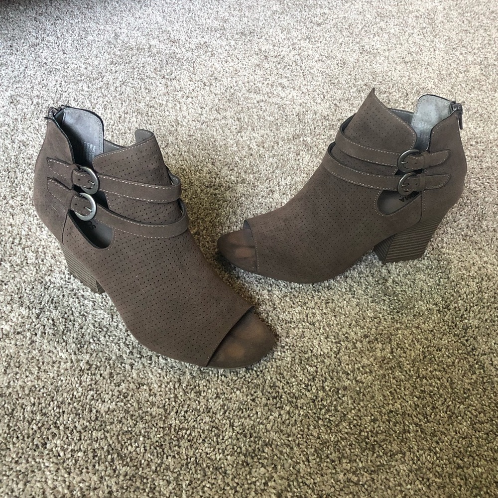 Open toe booties